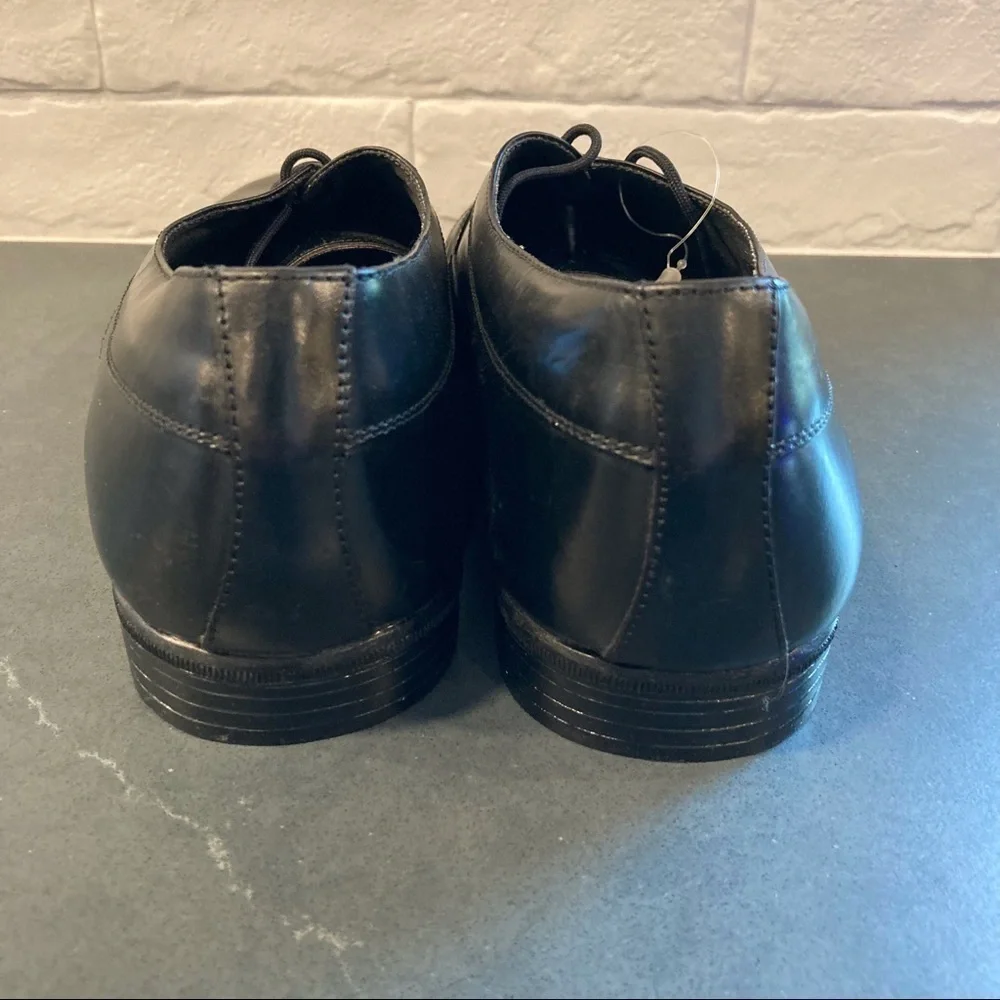 Stacy Adams sz 10 black leather cap toe derby shoes dress shoes